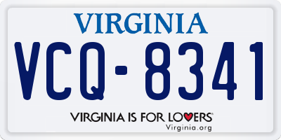 VA license plate VCQ8341