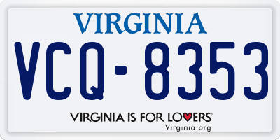 VA license plate VCQ8353