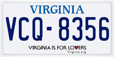 VA license plate VCQ8356