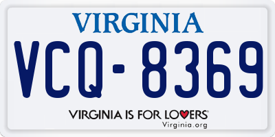 VA license plate VCQ8369