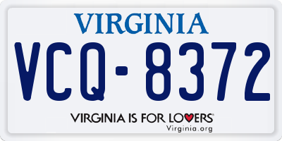VA license plate VCQ8372