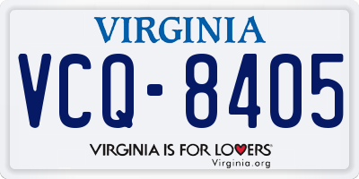 VA license plate VCQ8405