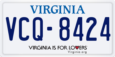 VA license plate VCQ8424