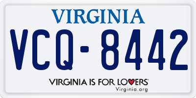 VA license plate VCQ8442