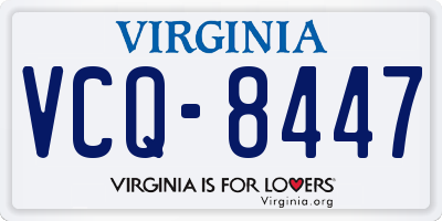 VA license plate VCQ8447