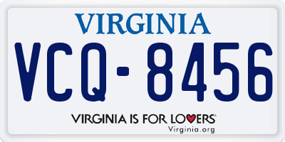 VA license plate VCQ8456