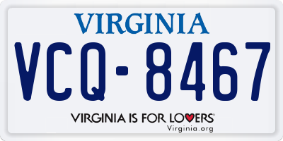 VA license plate VCQ8467