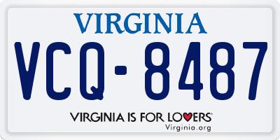 VA license plate VCQ8487