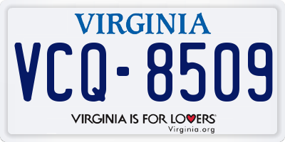 VA license plate VCQ8509