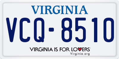 VA license plate VCQ8510