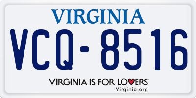 VA license plate VCQ8516
