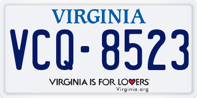 VA license plate VCQ8523