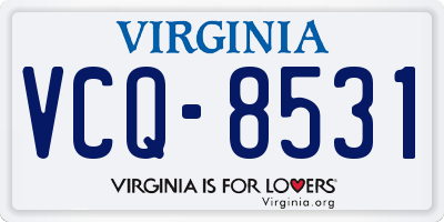 VA license plate VCQ8531