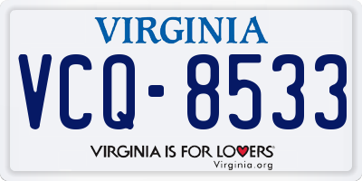 VA license plate VCQ8533
