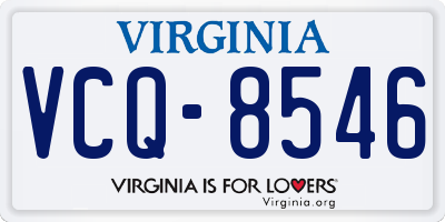 VA license plate VCQ8546