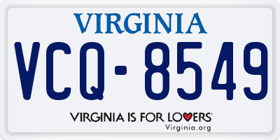 VA license plate VCQ8549