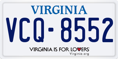 VA license plate VCQ8552