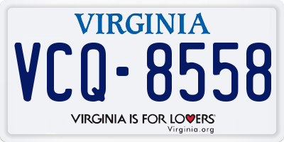 VA license plate VCQ8558