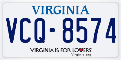 VA license plate VCQ8574