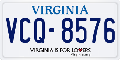 VA license plate VCQ8576