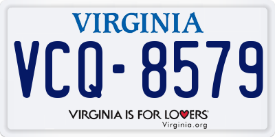 VA license plate VCQ8579