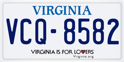 VA license plate VCQ8582