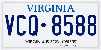 VA license plate VCQ8588