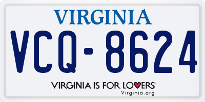 VA license plate VCQ8624