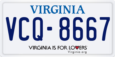 VA license plate VCQ8667