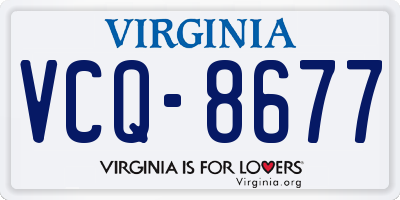 VA license plate VCQ8677