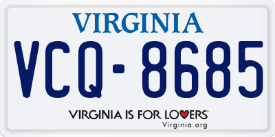 VA license plate VCQ8685
