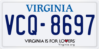 VA license plate VCQ8697