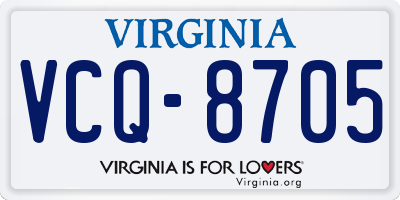VA license plate VCQ8705