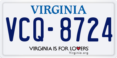 VA license plate VCQ8724
