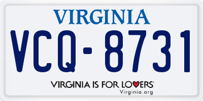 VA license plate VCQ8731