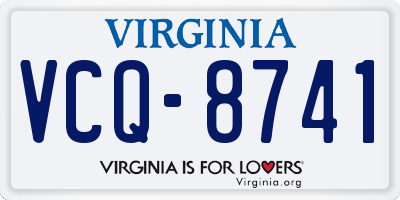 VA license plate VCQ8741