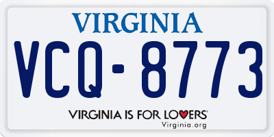 VA license plate VCQ8773
