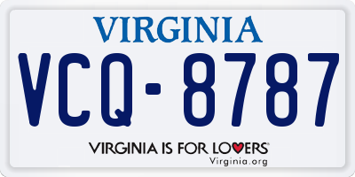 VA license plate VCQ8787