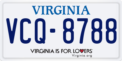 VA license plate VCQ8788