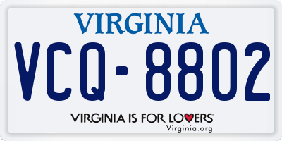 VA license plate VCQ8802