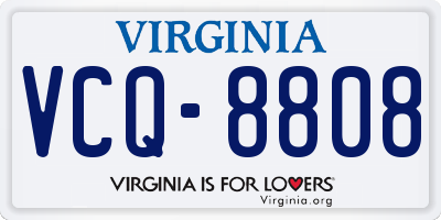VA license plate VCQ8808