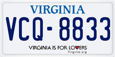 VA license plate VCQ8833