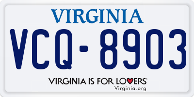 VA license plate VCQ8903