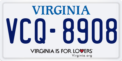 VA license plate VCQ8908