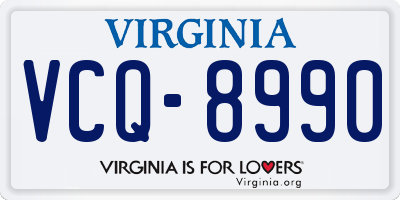 VA license plate VCQ8990