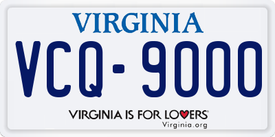 VA license plate VCQ9000