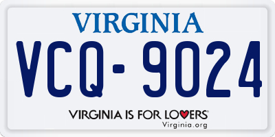 VA license plate VCQ9024