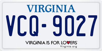 VA license plate VCQ9027