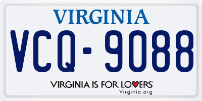 VA license plate VCQ9088