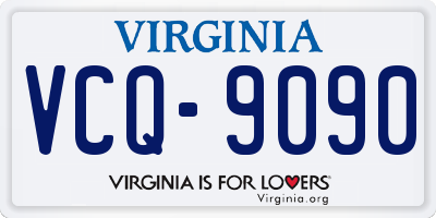 VA license plate VCQ9090